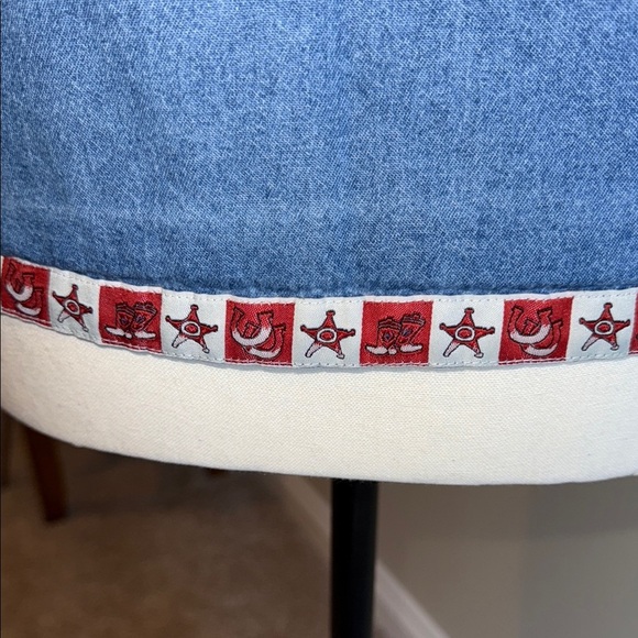 Ash Creek Trading Blue Fitted Button Down Shirt Notched Collar Western Women Top - Picture 7 of 10